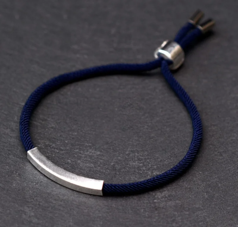 Handmade Colors Mens 925 Sterling Silver Bar Bead Braid Rope Bracelets 2019 New Arrival, Black;grass green;dark blue;orange;red;grey
Handmade Colors Mens 925 Sterling Silver Bar Bead Braid Rope Bracelets 2019 New Arrival, Black;grass green;dark blue;orange;red;grey