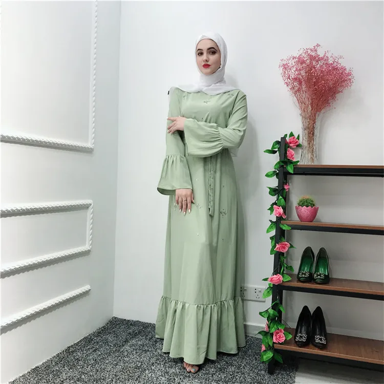 New Arrival High quality full length EID muslim maxi dress abaya with belt, Mint green,black
New Arrival High quality full length EID muslim maxi dress abaya with belt, Mint green,black