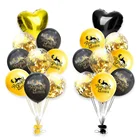 Gold Black EID Decoration 12 inch Latex Balloons Happy Ramadan Confetti Balloon Islamic Muslim Hajj Mubarak Party Supplies
