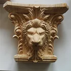Decorative Millwork Wood Carved Lion Head Corbel Capitals