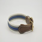 PAITEER Handmade Durable Pet Cow Leather nylon Dog Collar