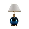 Lamp Supplier Hotel Room Bedroom Table Lamp Ceramic Base And Fabric Shade Desk Lamps Manufacturer
