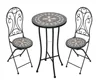 Outdoor Patio Coffee Table Mosaic Bistro Set with Two Chairs