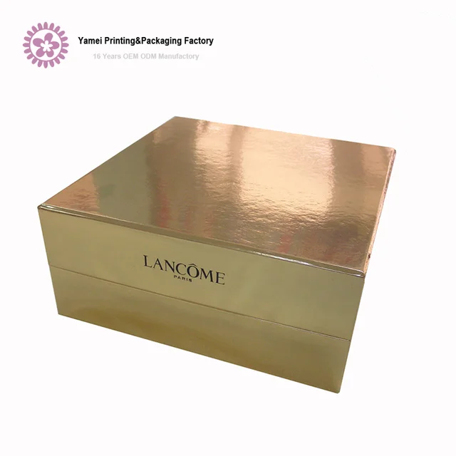 luxury empty paperboard cosmetic folding flat pack gift box with
