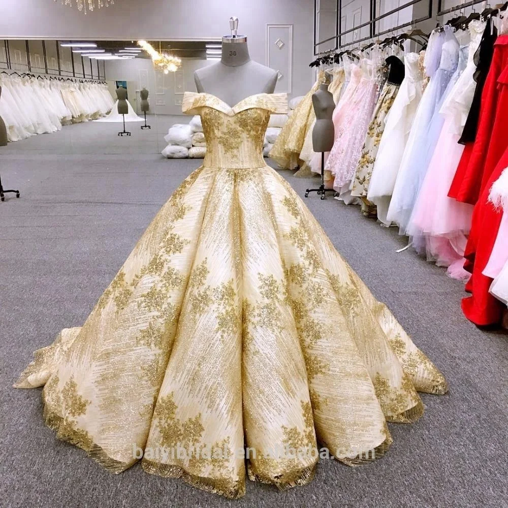 HA749B Baiyi свадебное платье 2018 Роскошные бальное платье Свадебные платья с открытыми плечами