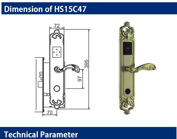 Keyless RFID card door lock