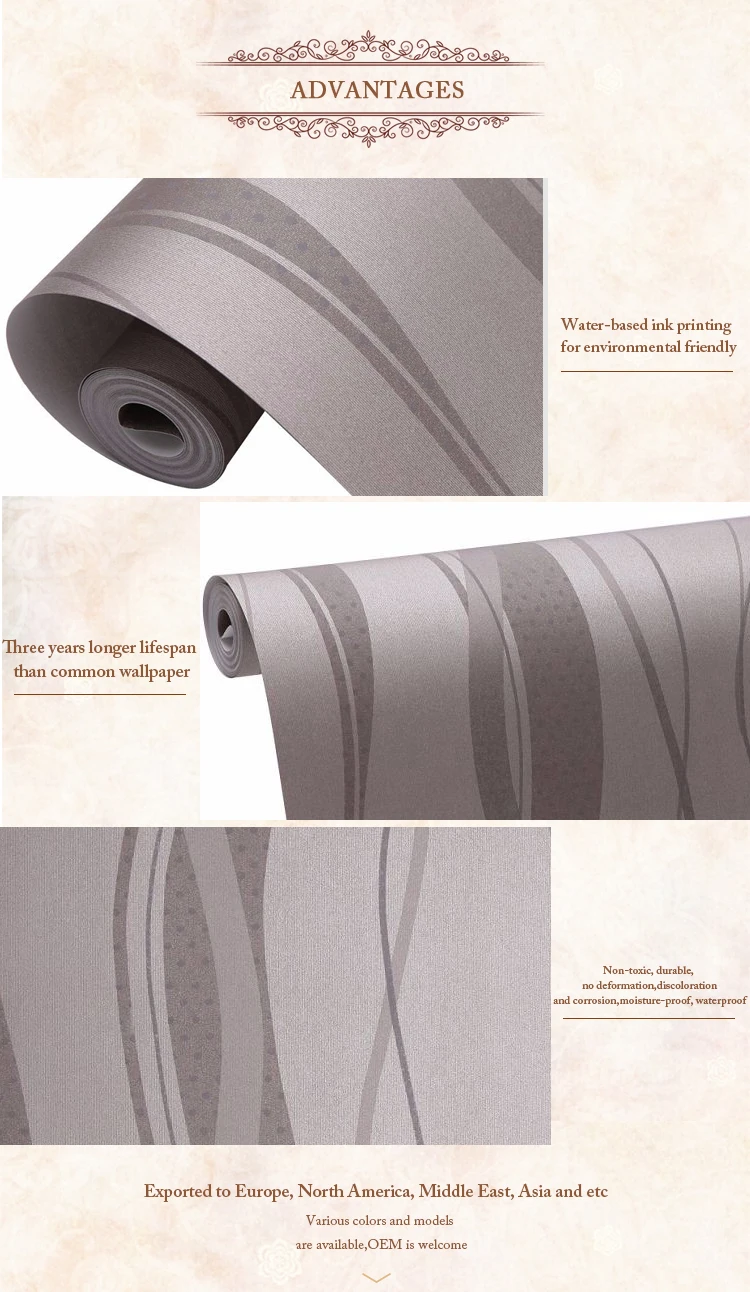 New product latest design of chinese market non-woven wallpaper