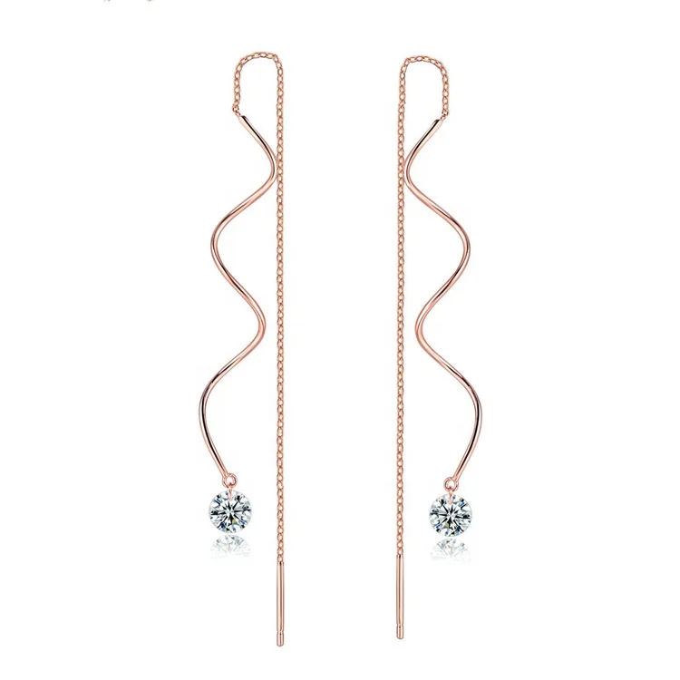 2019 Fashion Earring Jewelry Rose Gold Colour Wave Chain Cubic Zirconia Dangle Long Drop Line Earrings For Women KC170
2019 Fashion Earring Jewelry Rose Gold Colour Wave Chain Cubic Zirconia Dangle Long Drop Line Earrings For Women KC170