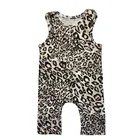 Custom Blank Cotton Newborn Baby Sleeveless Jumpsuits Outfits Leopard Tank Rompers for boys
