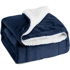 Fashion Knitted Pattern Flannel Throw Sherpa Fleece Blanket