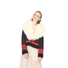 Big Turndown Lamb Fur Collar One Female Sheepskin Leather Coats Women