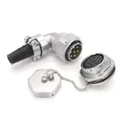 Weipu TV+ZMQ air curved connector female male bent plug front nut mount receptacle