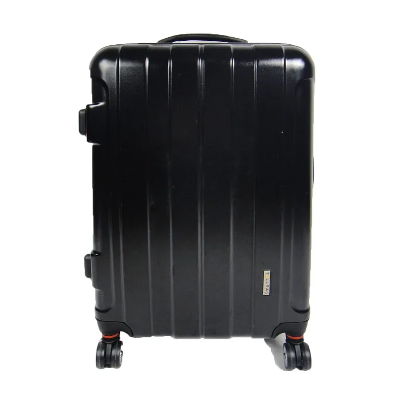 Black ABS Pc Luggage Suitcase With Retractable Travel Luggage Wheels