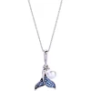 xl01581d Ins Style Delicate Acrylic Pearl Charm Mermaid Tail Fine Thin Chain Necklace Silver
