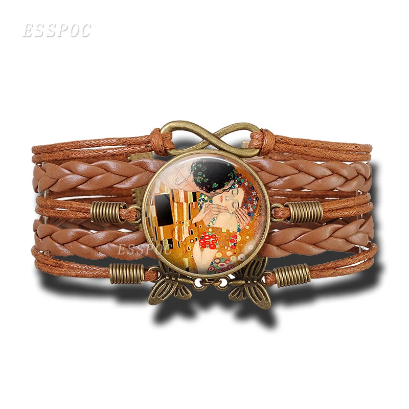 Gustav Klimt The Kiss Bracelet Art Painting Handmade Infinity Leather Charm Bracelets Klimt Art Jewelry Valentine Gift
Gustav Klimt The Kiss Bracelet Art Painting Handmade Infinity Leather Charm Bracelets Klimt Art Jewelry Valentine Gift