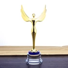 High quality custom Oscar crystal metal award angel trophy