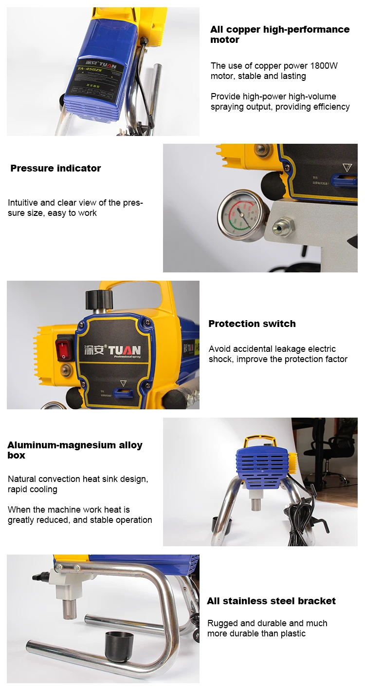 INDUSTRIAL AIRLESS PAINT SPRAYER TA4500 WALL PAINT, ROOF PAINT, GLOSS PAINT, OIL PAINT, ANTI