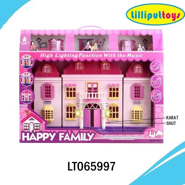 Battery operated lovely villa toy with music and karat shut