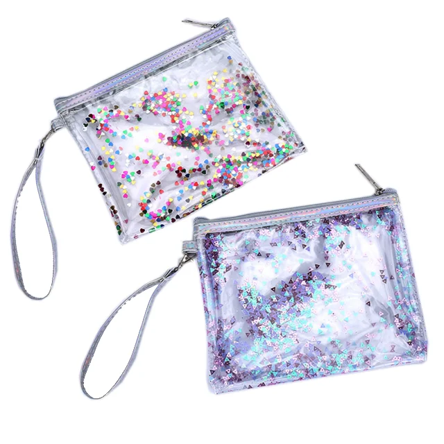 Hot Sale Promotional Cute Portable Strap Transparent PVC Sequin Flowing Heart Confetti Pouch Pencil Bag Makeup Cosmetic Bag, As picture
Hot Sale Promotional Cute Portable Strap Transparent PVC Sequin Flowing Heart Confetti Pouch Pencil Bag Makeup Cosmetic Bag, As picture
