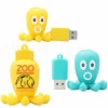 Octopus shaped usb flash drives cute gadgets small usb pen drives 16gb 32gb 64gb pvc cover for animal zoo promotion gift
