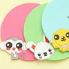 Jelly Color Cute Cartoon Coasters Creative Skid Insulation Silica Gel Silicone Round Heat Insulation Pad Antiskid Cup Mat