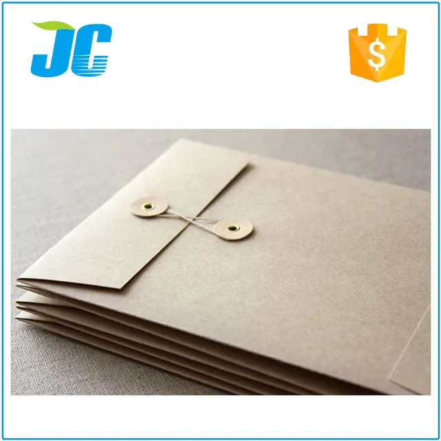 blank paper packaging envelopes kraft string tie envelope