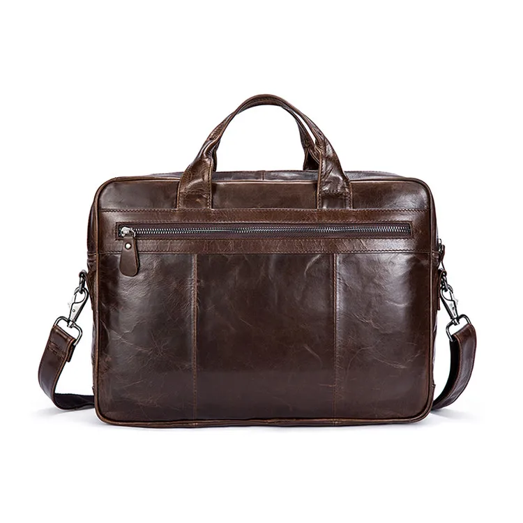 

Custom Large Men Leather Messenger Bags Briefcase Wholesale Cheap Name Brand Handbags From China 8979, Coffee
