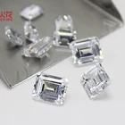 8*10 mm emerald shape step cut loose synthetic gemstones white cz cubic zirconia