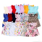 Boutique Clothing Ruffle Top Printing Sleeveless Girl Kids Raglan Shirt Wholesale Baby T-shirt