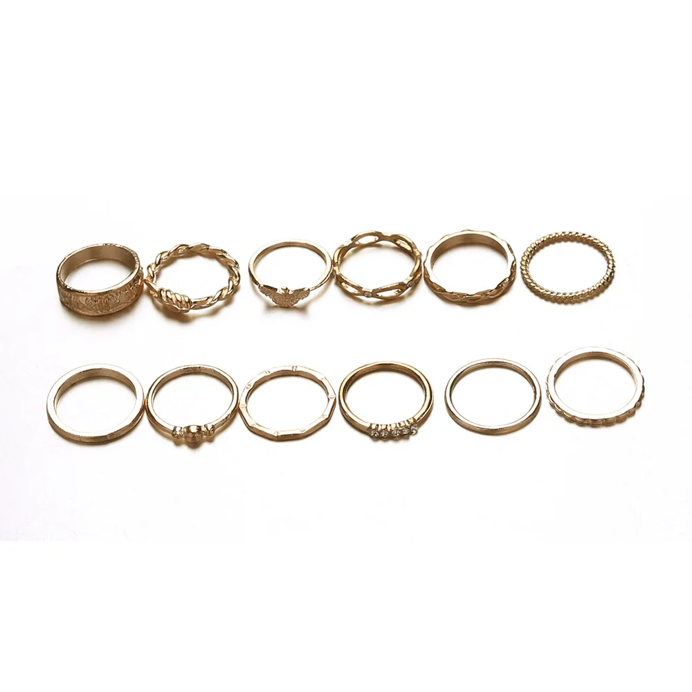 17KM 12 pc/set Charm Gold Color Midi Finger Ring Set Vintage Boho Knuckle Party Rings Punk Jewelry, Gold;silver
17KM 12 pc/set Charm Gold Color Midi Finger Ring Set Vintage Boho Knuckle Party Rings Punk Jewelry, Gold;silver