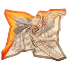 2019 Fashion Silk Scarves Ladies Beautiful Patterns New Fancy Decoration Silk Twill Square Scarf