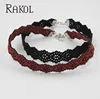 New design wine red and black hollow Korean cashmere Gothic tattoo chocker collar necklace