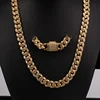 2018 Hot Selling Hiphop Jewelry 18K Gold Filled Iced Out 10MM Cuban Link Chain Necklace