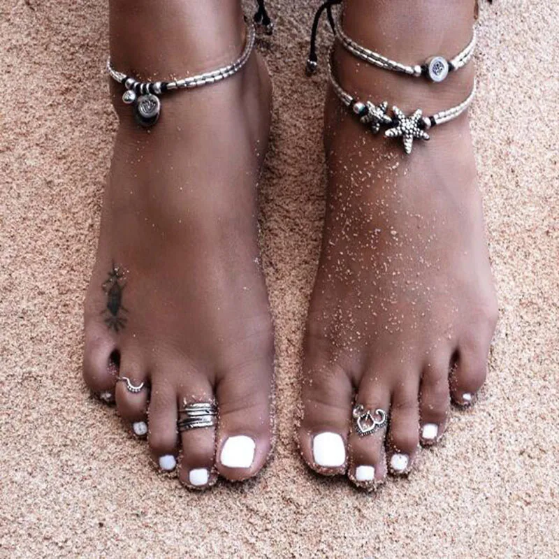Bohemian Anklets For Women Summer Beach Jewelry Trendy Starfish Double Layer Boho Chain Foot Chain, Sliver
Bohemian Anklets For Women Summer Beach Jewelry Trendy Starfish Double Layer Boho Chain Foot Chain, Sliver