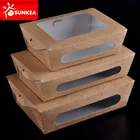 Logo Customization Kraft Custom Printed Take Away Paper Kraft Salad Box