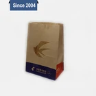 Customized kraft paper bag flat bottom paper pouch for take away food