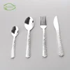 Low price silver plated small price handle cutlery set mini plastic coffee fork spoon knife in one