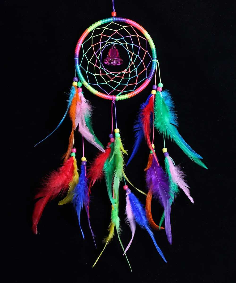 2pcs-C761 Star Moon Girl Dream Catcher Charms RAINBOW COLOR Beads Cage 
