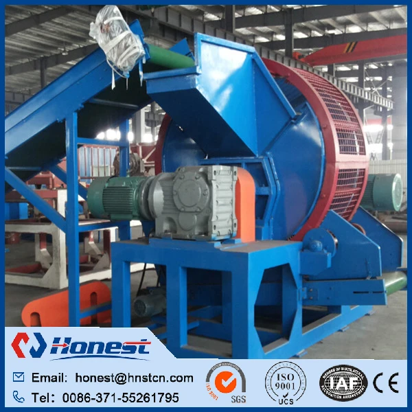 Continuous plastic rubber shredder recycling/tire recycling line/tire retreading machine line