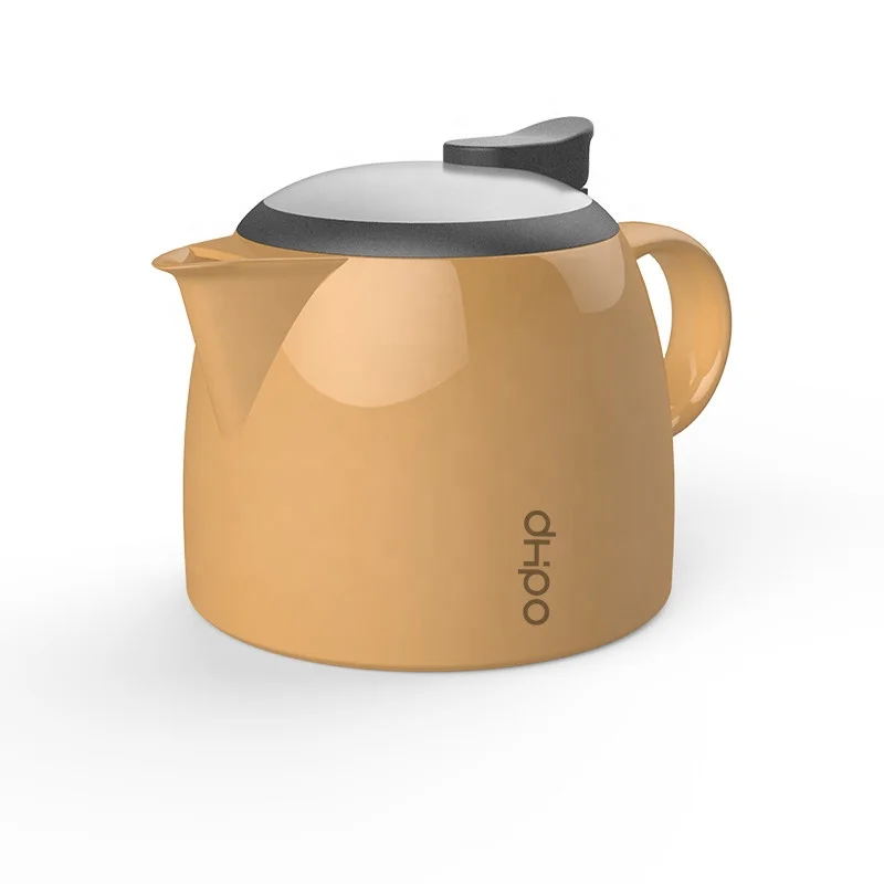 New design lead and cadmium-free custom tea pot with infuser and stainless steel lid
New design lead and cadmium-free custom tea pot with infuser and stainless steel lid