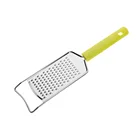 F0105 9.8Inch Fruit Vegetable Tools Stainless Steel Lemon Green Plastic Cheese Fruit Flat Zester Graters