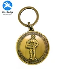 Promotional key ring cheap custom blank logo metal plain antique gold silver nickle plated keychain label maker