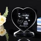 3d Laser Souvenir gift Heart shaped Crystal Frame &amp Wedding Gifts