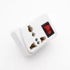 White copper 2PIN 250V10/6A EU universal adaptor socket Portable outlet extend converter plug socket with on off light switch