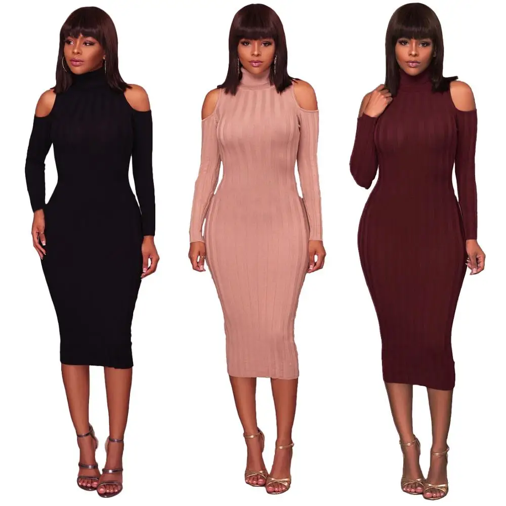 Sexy off shoulder long sleeve high neck striped bodycon midi elegant sweater dresses 5404
Sexy off shoulder long sleeve high neck striped bodycon midi elegant sweater dresses 5404