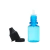 Vape oil 10ml blue PET plastic dropper bottle with pilfer proof cap