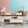 Foshan Living Room Cabinet Furniture Modern Wooden Retractable TV Cabinet Set 2 Color Combinations