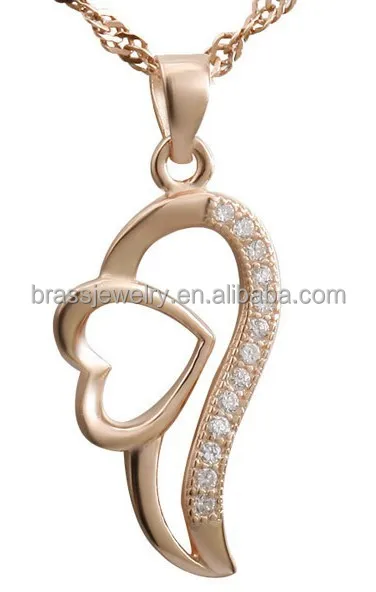 Vogue Beautiful Designs 18K Rose Golden Latest Model Fashion Necklace Wholesale