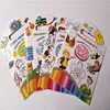 OEM children softcover coloring book printing for kids with various kinds of stickers