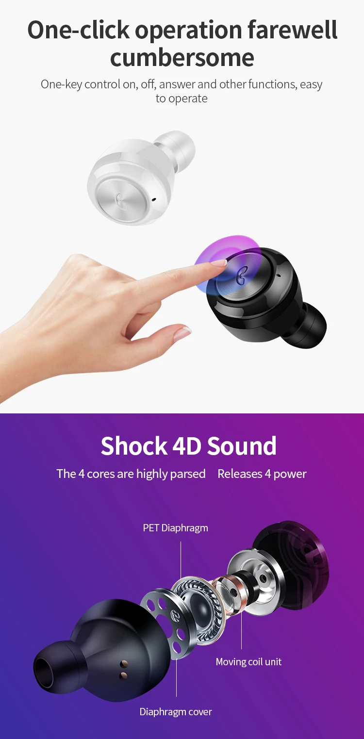 F6 A6 Bluedio Active Noise Cancelling Earbuds Earbuds Android - ANKUX.COM